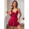 imageAvidlove Women Lingerie Sexy Chemise Nightgown Lace Babydoll Full Slip Dress SleepwearDark Red