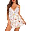 imageAvidlove Women Lingerie Sexy Chemise Nightgown Lace Babydoll Full Slip Dress SleepwearPattern 1