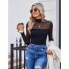 imageAvidlove Women Long Sleeve Bodysuit Turtle Neck Shapewear Body Suits Mesh One Piece Leotard Shirt Going Out Tops Fall OutfitsBlack