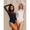 imageAvidlove Women Long Sleeve Bodysuit Turtle Neck Shapewear Body Suits Mesh One Piece Leotard Shirt Going Out Tops Fall OutfitsBlack