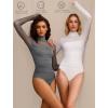imageAvidlove Women Long Sleeve Bodysuit Turtle Neck Shapewear Body Suits Mesh One Piece Leotard Shirt Going Out Tops Fall OutfitsDeep Grey