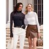 imageAvidlove Women Long Sleeve Bodysuit Turtle Neck Shapewear Body Suits Mesh One Piece Leotard Shirt Going Out Tops Fall OutfitsLeopard