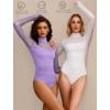 imageAvidlove Women Long Sleeve Bodysuit Turtle Neck Shapewear Body Suits Mesh One Piece Leotard Shirt Going Out Tops Fall OutfitsLilac