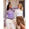 imageAvidlove Women Long Sleeve Bodysuit Turtle Neck Shapewear Body Suits Mesh One Piece Leotard Shirt Going Out Tops Fall OutfitsLilac