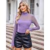 imageAvidlove Women Long Sleeve Bodysuit Turtle Neck Shapewear Body Suits Mesh One Piece Leotard Shirt Going Out Tops Fall OutfitsLilac