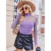 imageAvidlove Women Long Sleeve Bodysuit Turtle Neck Shapewear Body Suits Mesh One Piece Leotard Shirt Going Out Tops Fall OutfitsLilac