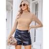 imageAvidlove Women Long Sleeve Bodysuit Turtle Neck Shapewear Body Suits Mesh One Piece Leotard Shirt Going Out Tops Fall OutfitsNude