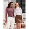 imageAvidlove Women Long Sleeve Bodysuit Turtle Neck Shapewear Body Suits Mesh One Piece Leotard Shirt Going Out Tops Fall OutfitsPurple