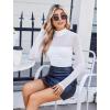 imageAvidlove Women Long Sleeve Bodysuit Turtle Neck Shapewear Body Suits Mesh One Piece Leotard Shirt Going Out Tops Fall OutfitsWhite