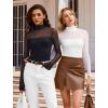 imageAvidlove Women Long Sleeve Bodysuit Turtle Neck Shapewear Body Suits Mesh One Piece Leotard Shirt Going Out Tops Fall OutfitsWhite
