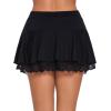 imageAvidlove Women Pleated Mini Skirt Sexy Lace Ruffle Solid Skirt Lingerie Short SkirtsBlack
