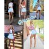 imageAvidlove Women Pleated Mini Skirt Sexy Lace Ruffle Solid Skirt Lingerie Short SkirtsClear Blue