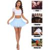 imageAvidlove Women Pleated Mini Skirt Sexy Lace Ruffle Solid Skirt Lingerie Short SkirtsClear Blue