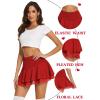 imageAvidlove Women Pleated Mini Skirt Sexy Lace Ruffle Solid Skirt Lingerie Short SkirtsDark Red