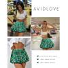 imageAvidlove Women Pleated Mini Skirt Sexy Lace Ruffle Solid Skirt Lingerie Short SkirtsGreen Plaid