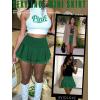 imageAvidlove Women Pleated Mini Skirt Sexy Lace Ruffle Solid Skirt Lingerie Short SkirtsLight Green