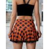 imageAvidlove Women Pleated Mini Skirt Sexy Lace Ruffle Solid Skirt Lingerie Short SkirtsOrange Halloween