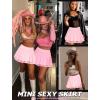 imageAvidlove Women Pleated Mini Skirt Sexy Lace Ruffle Solid Skirt Lingerie Short SkirtsPink