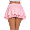 imageAvidlove Women Pleated Mini Skirt Sexy Lace Ruffle Solid Skirt Lingerie Short SkirtsPink