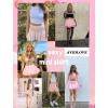 imageAvidlove Women Pleated Mini Skirt Sexy Lace Ruffle Solid Skirt Lingerie Short SkirtsPink