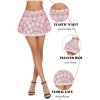 imageAvidlove Women Pleated Mini Skirt Sexy Lace Ruffle Solid Skirt Lingerie Short SkirtsPink Mixed White