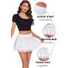 imageAvidlove Women Pleated Mini Skirt Sexy Lace Ruffle Solid Skirt Lingerie Short SkirtsWhite