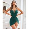 imageAvidlove Women Sexy Nightgown Lace Babydoll Chemises VNeck Modal Sleepwear Full Slip Side Slit Sleep Dress XSXXLBlue Green