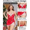 imageAvidlove Women Sexy Nightgown Lace Babydoll Chemises VNeck Modal Sleepwear Full Slip Side Slit Sleep Dress XSXXLChristmas Print