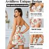 imageAvidlove Women Sexy Nightgown Lace Babydoll Chemises VNeck Modal Sleepwear Full Slip Side Slit Sleep Dress XSXXLCrushed Flowers