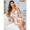 imageAvidlove Women Sexy Nightgown Lace Babydoll Chemises VNeck Modal Sleepwear Full Slip Side Slit Sleep Dress XSXXLCrushed Flowers
