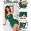 imageAvidlove Women Sexy Nightgown Lace Babydoll Chemises VNeck Modal Sleepwear Full Slip Side Slit Sleep Dress XSXXLGreen