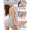 imageAvidlove Women Sexy Nightgown Lace Babydoll Chemises VNeck Modal Sleepwear Full Slip Side Slit Sleep Dress XSXXLGrey