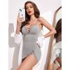 imageAvidlove Women Sexy Nightgown Lace Babydoll Chemises VNeck Modal Sleepwear Full Slip Side Slit Sleep Dress XSXXLGrey