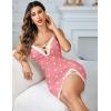 imageAvidlove Women Sexy Nightgown Lace Babydoll Chemises VNeck Modal Sleepwear Full Slip Side Slit Sleep Dress XSXXLPink Heart