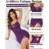 imageAvidlove Women Sexy Nightgown Lace Babydoll Chemises VNeck Modal Sleepwear Full Slip Side Slit Sleep Dress XSXXLPurple