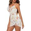 imageAvidlove Women Sexy Nightgown Lace Babydoll Chemises VNeck Modal Sleepwear Full Slip Side Slit Sleep Dress XSXXLWhite Floral