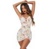 imageAvidlove Women Sexy Nightgown Lace Babydoll Chemises VNeck Modal Sleepwear Full Slip Side Slit Sleep Dress XSXXLWhite Floral