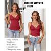 imageAvidlove Womens Camisole Tank Tops Lace Spaghetti Strap Sleeveless Top V Neck Slim Basic Cami Tops Lingerie Wine Red