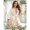 imageAvidlove Womens Kimono Robe Short Satin Pure Short Silky RobesChampagne