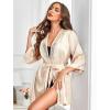 imageAvidlove Womens Kimono Robe Short Satin Pure Short Silky RobesChampagne