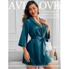 imageAvidlove Womens Kimono Robe Short Satin Pure Short Silky RobesDark Blue