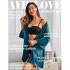 imageAvidlove Womens Kimono Robe Short Satin Pure Short Silky RobesDark Blue