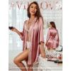 imageAvidlove Womens Kimono Robe Short Satin Pure Short Silky RobesPinkbridesmaid