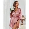 imageAvidlove Womens Kimono Robe Short Satin Pure Short Silky RobesPinkbridesmaid