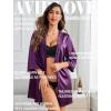 imageAvidlove Womens Kimono Robe Short Satin Pure Short Silky RobesPurple