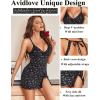 imageAvidlove Womens Lingerie Sexy Lace Babydoll V Neck Sleepwear Cotton Nightgowns for Women ChemiseBlack Star
