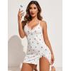 imageAvidlove Womens Lingerie Sexy Lace Babydoll V Neck Sleepwear Cotton Nightgowns for Women ChemiseCherry Print