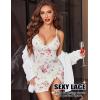 imageAvidlove Womens Lingerie Sexy Lace Babydoll V Neck Sleepwear Cotton Nightgowns for Women ChemisePink Floral