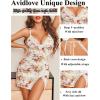 imageAvidlove Womens Lingerie Sexy Lace Babydoll V Neck Sleepwear Cotton Nightgowns for Women ChemisePink Yellow Floral