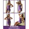 imageAvidlove Womens Lingerie Sexy Lace Babydoll V Neck Sleepwear Cotton Nightgowns for Women ChemisePurple